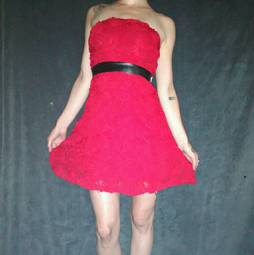Mini dress with roses