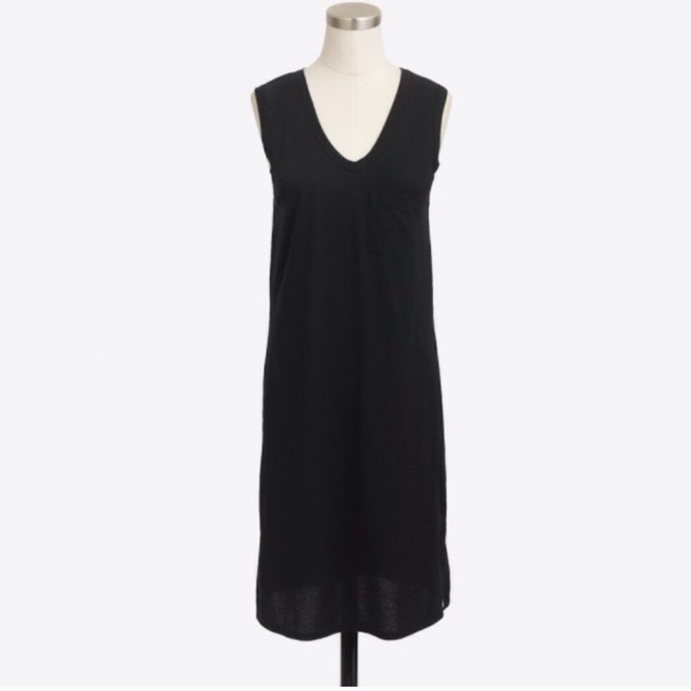 J. Crew Black Sleeveless Pocket Dress