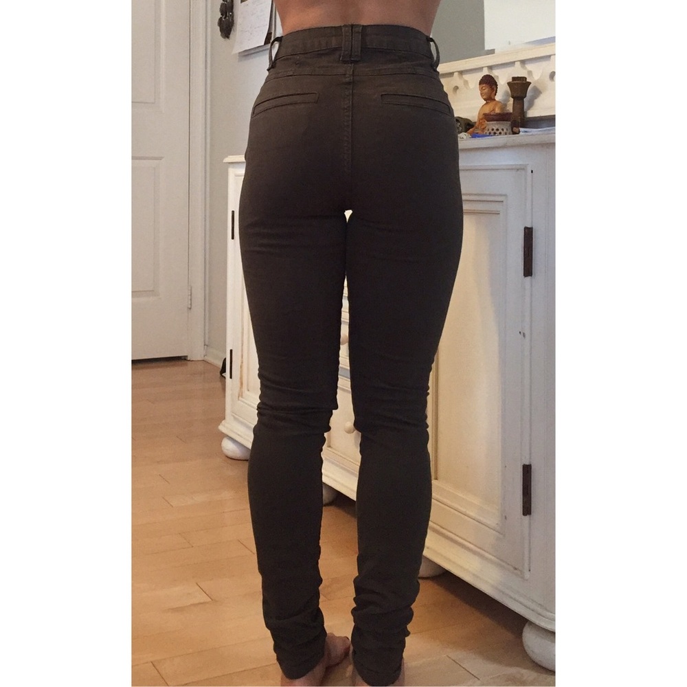 Olive Green High Wasted Jeans