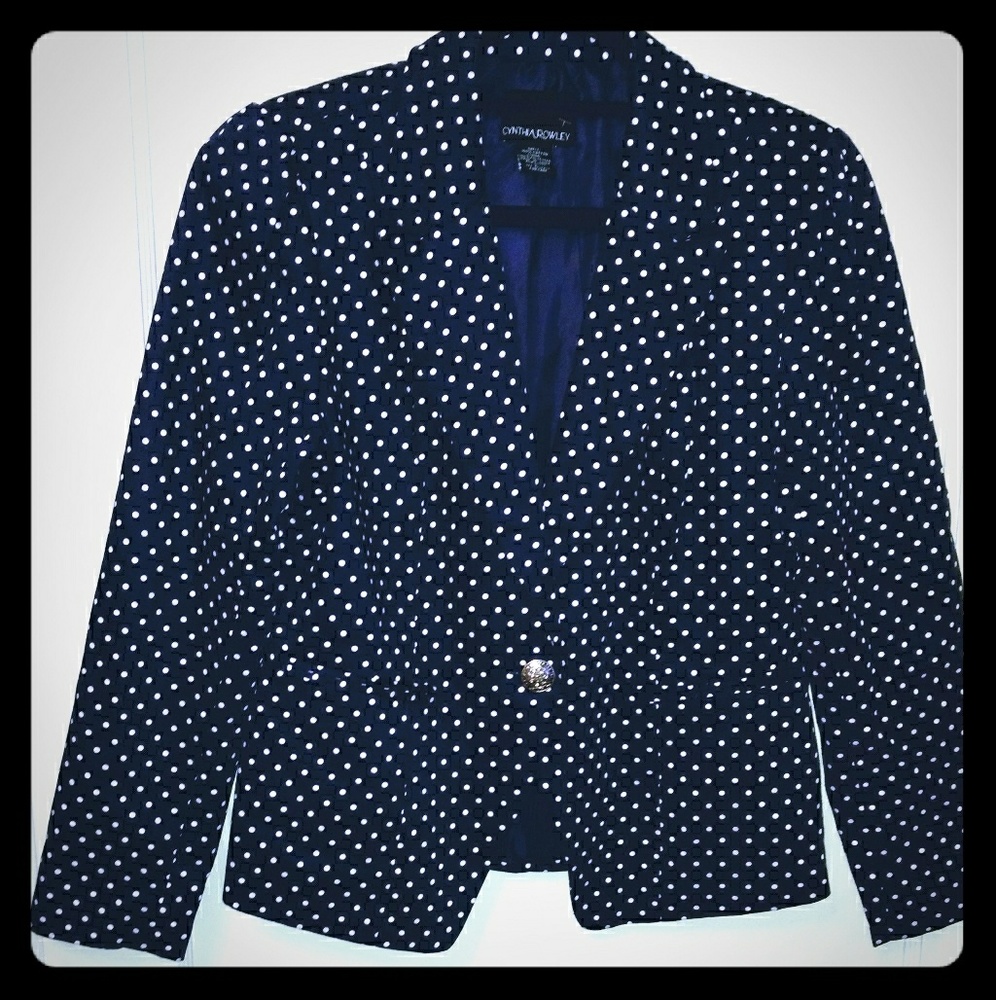 Cynthia Rowley Navy/White Polka Dot Jacket