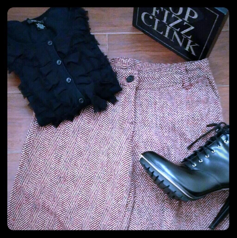 Donated- Tweed Capri Pants W/ Buckles