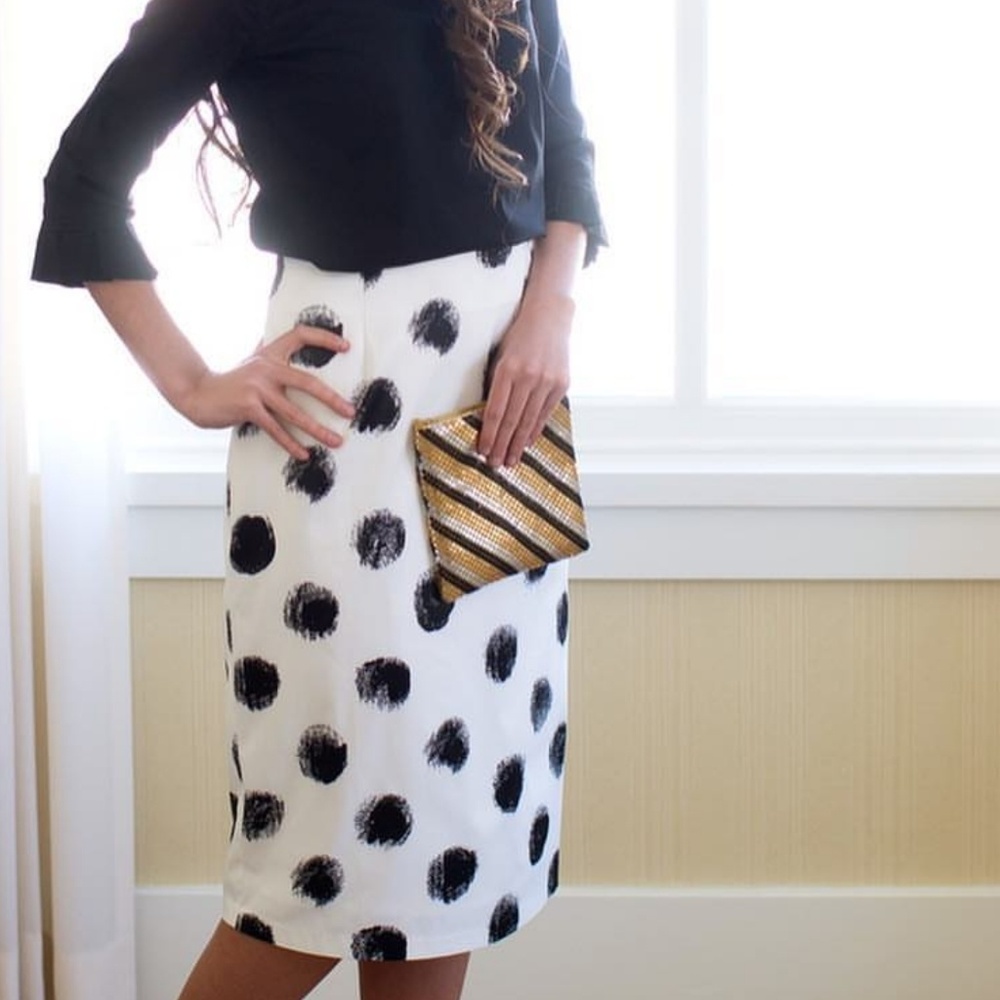 Polka dot pencil skirt