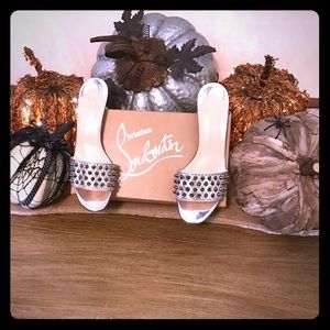 Silver Studded Christian Louboutin Heels Silver Studded Christian Louboutin Heels