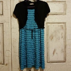 Speechless children's teal and sequined dress