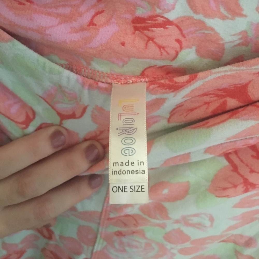 Floral pink and pint Lularoe OS leggings