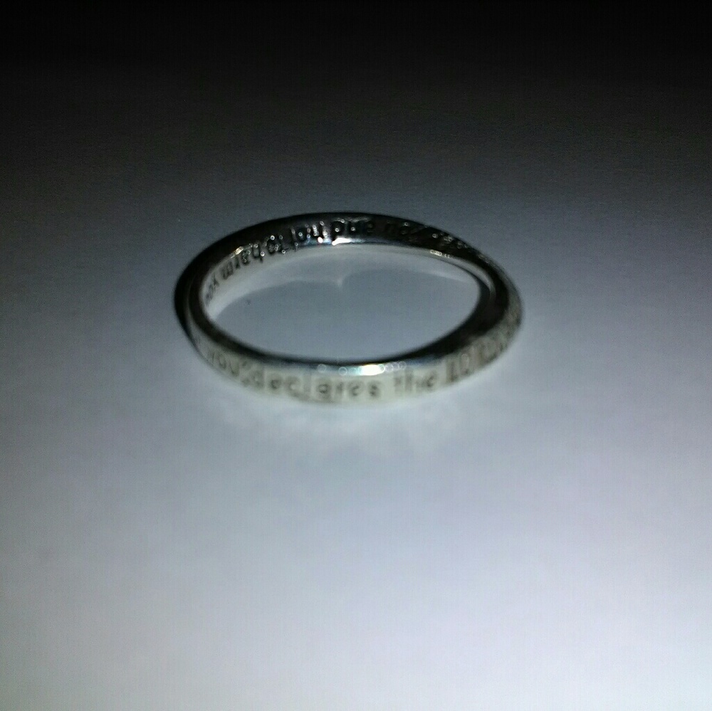 Silver ring with inscription