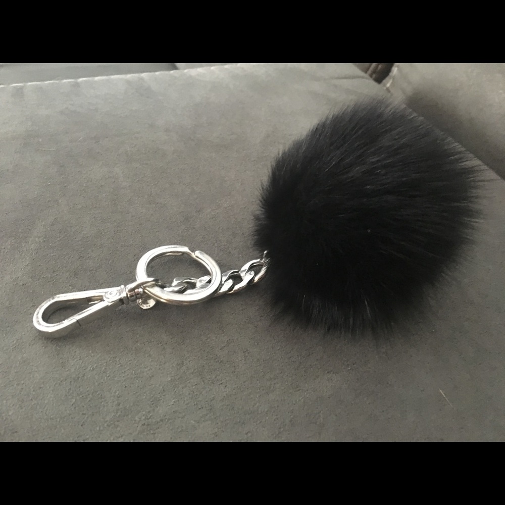 MK Black Pom Pom Key Chain