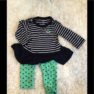 Carters peplum top w matching leggings