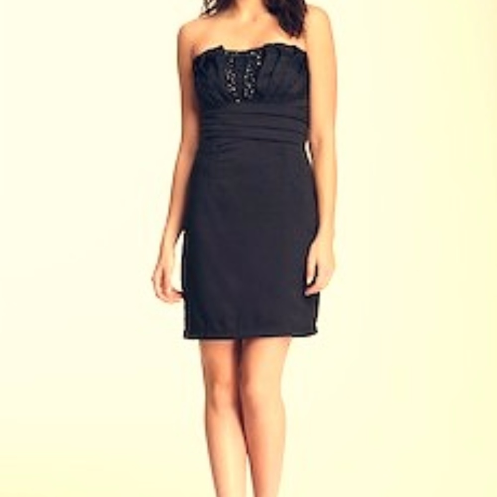 Black Beaded Tube Dress - Brand New