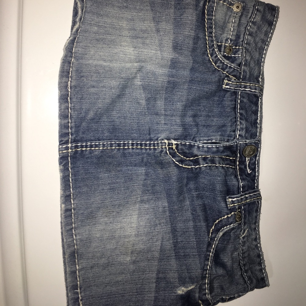 VANITY distressed Denim mini skirt!