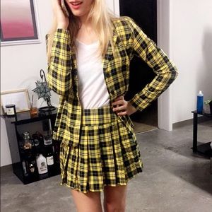 Cher Clueless Costume Black Yellow Plaid Medium