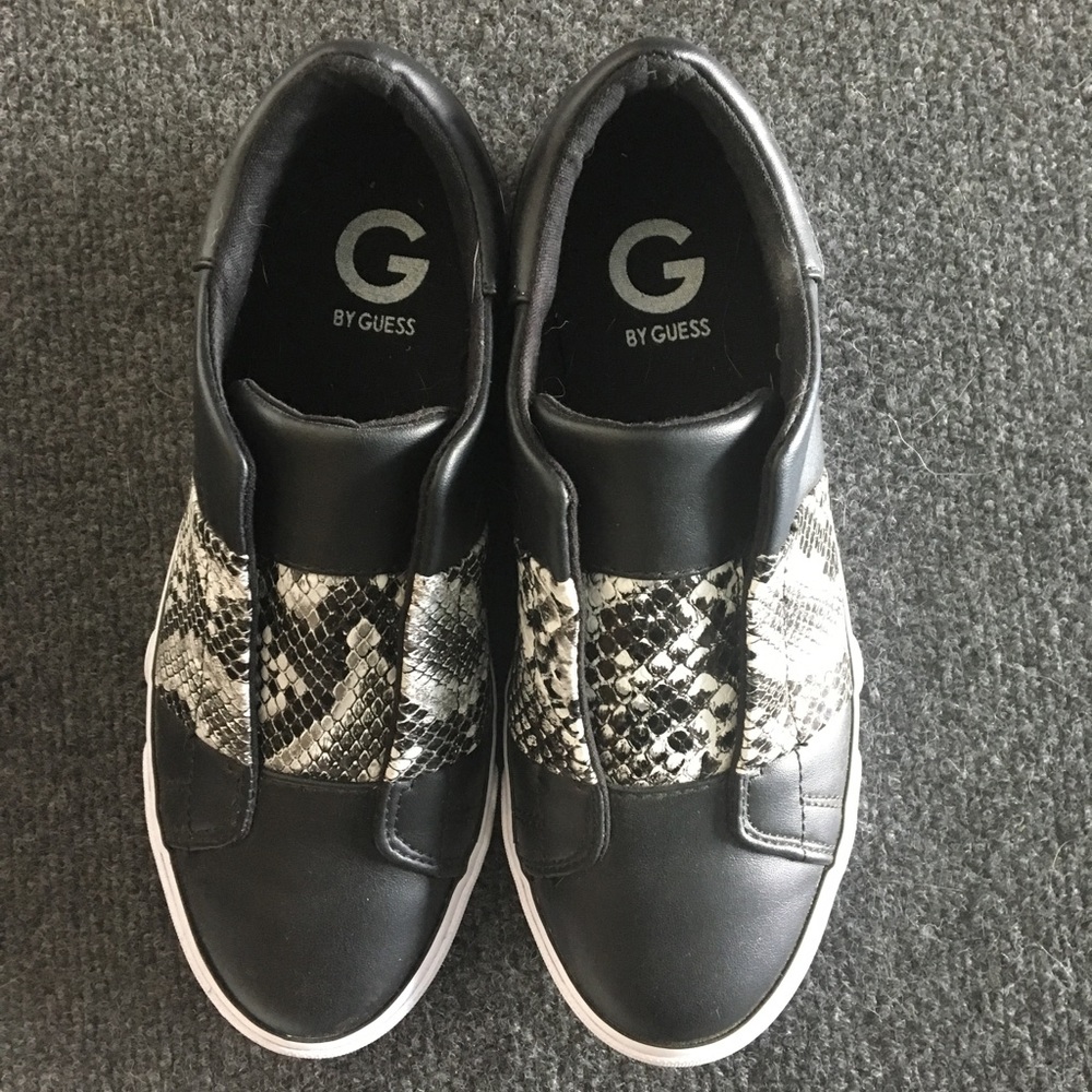 G by Guess black and brown snake sneakers