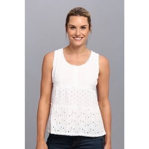 prAna Kendall White Tank Eyelet Small prAna Kendall White Tank Eyelet Small