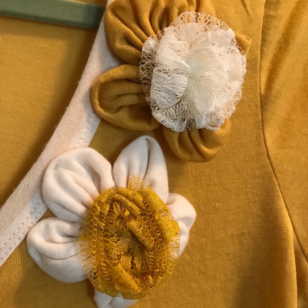 Yellow and White Cardigan (with flower detail)
