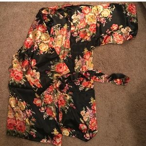 Black silk bridesmaid robes