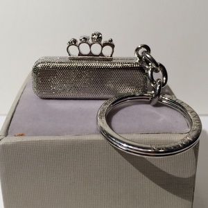 Alexander McQueen Silver Knuckle Clutch Keychain