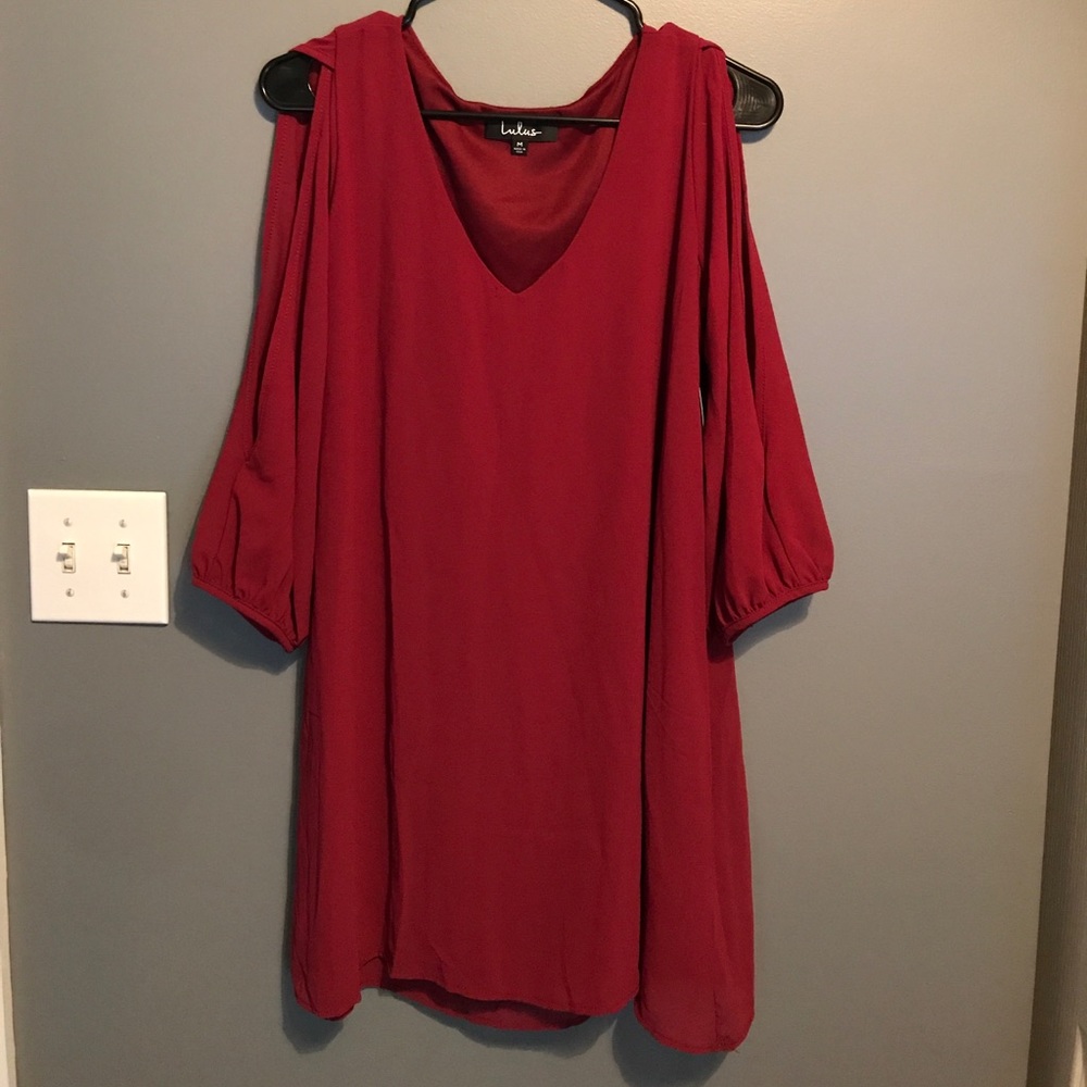 Burgundy Shift Dress