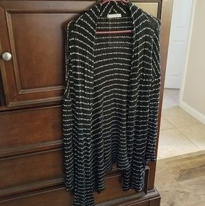 Olivia Moon striped two pocket long cardigan