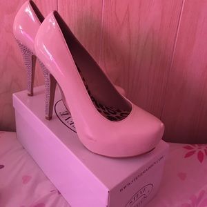 Just fab ivory diamond studded heels