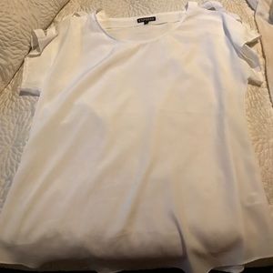 White sheer express cut out sleeve top!