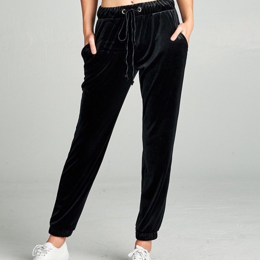 Black Velvet Joggers