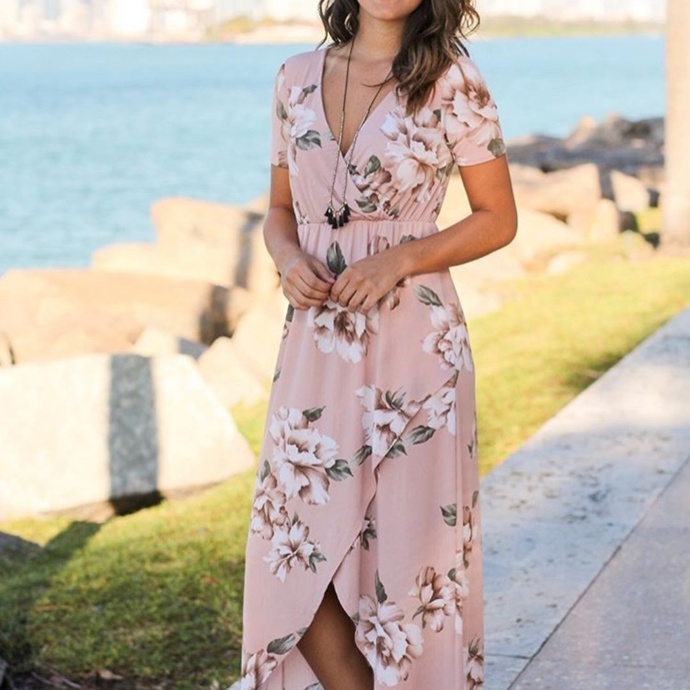 Floral high low boutique dress size small