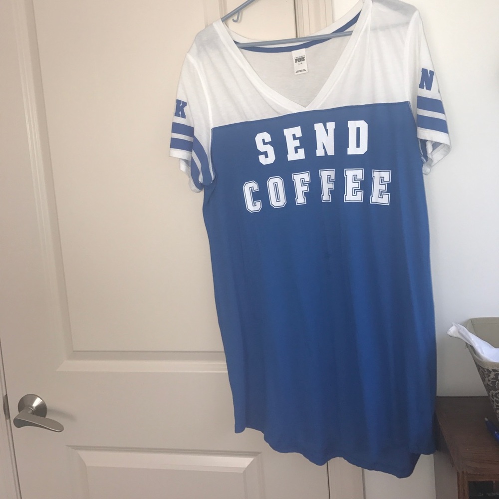 PINK blue send coffee shirt 💙🤤