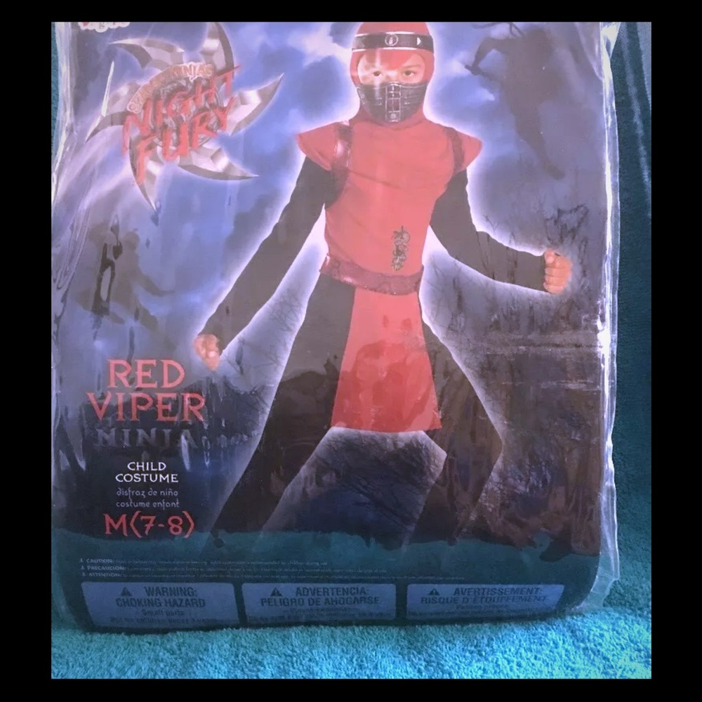 Red viper ninja deluxe costume ages 7-8