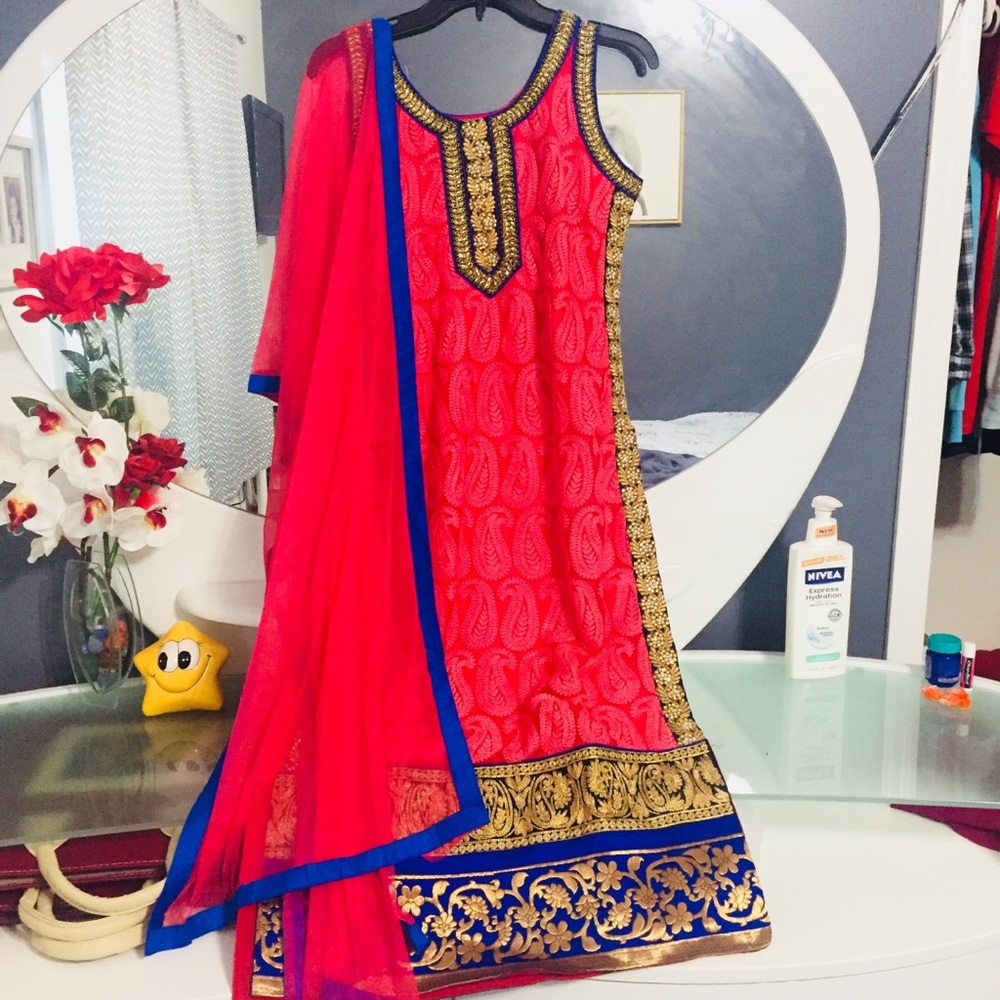 beautiful pink indian dress - NWOT