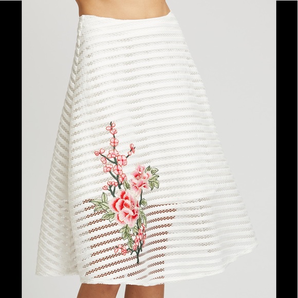 HP🏆Flower embroidered mesh overlay skirt - Picture 2 of 5