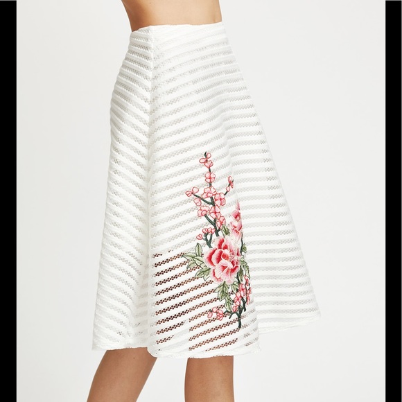HP🏆Flower embroidered mesh overlay skirt - Picture 4 of 5