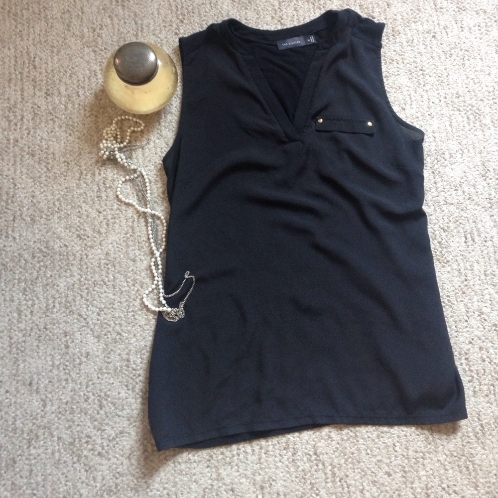 The Limited Black Chiffon Top