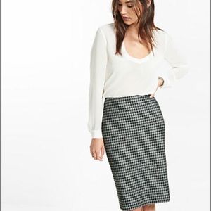 Express houndstooth high waist pencil skirt
