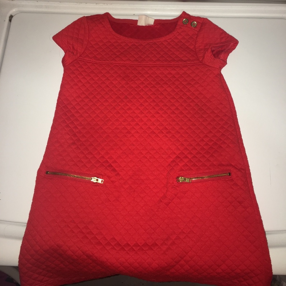 Quilted Red, gold buttons & zippers on POCKETS!