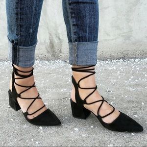 Zara Lace Up Block Heels Zara Lace Up Block Heels