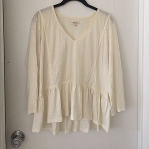 White boho peplum blouse