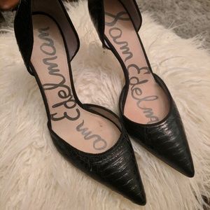 Sam Edelman Snakeskin Black Heels