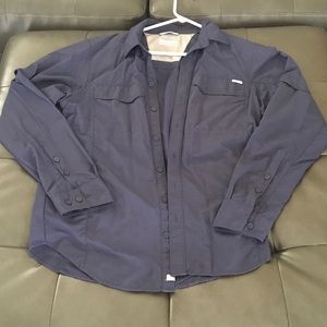 Men's Columbia dark blue button down