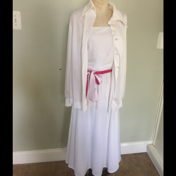 Vintage 70's Strapless Dress w/ Jacket - Picture 2 of 5