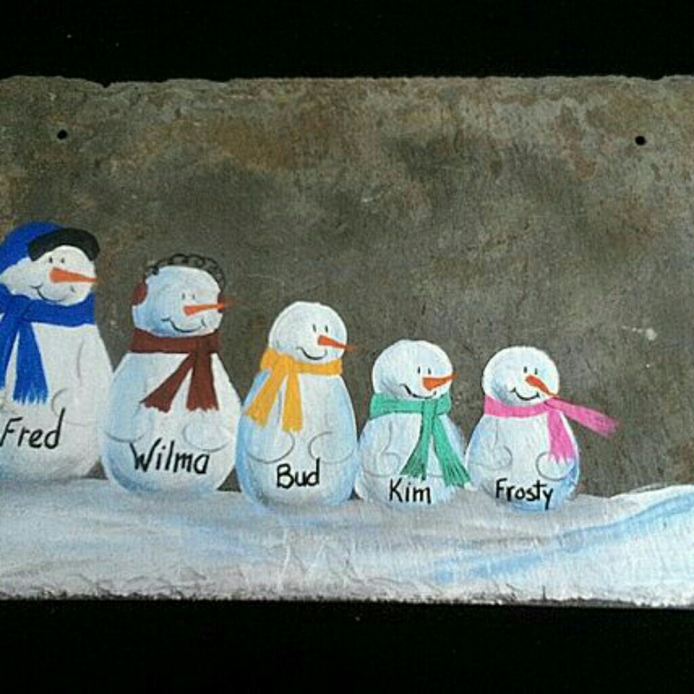 ⛄Custom Family snowman portrait painting