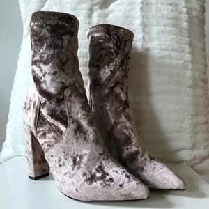Velvet sock boots