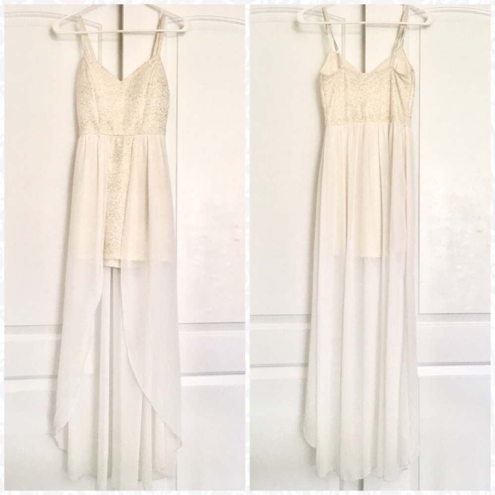 Ivory High Low Party Dress