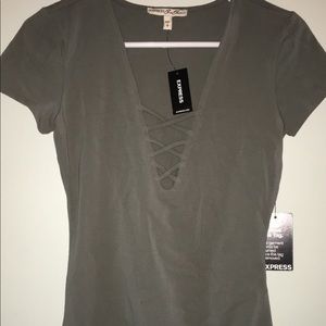 NWT Express Sz Small Army Green Bodysuit