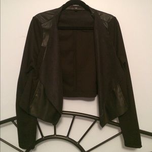 Faux Leather Waterfall Jacket