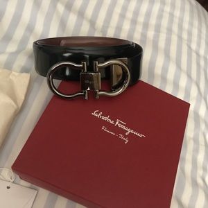 Salvatore ferragamo belt reversiable calf skin