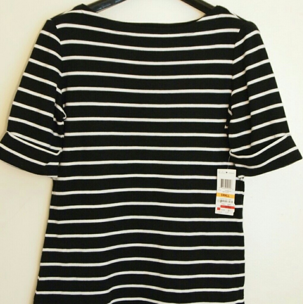 🆕 Vibrant Black & White Striped Blouse Top