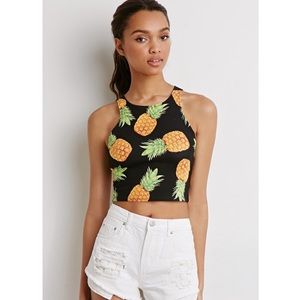 F21 Pineapple Crop Top