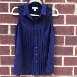 Banana Republic pleated button-up blouse