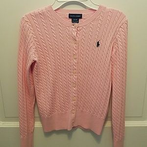 Ralph Lauren Girls Pink Sweater Size L 12-14