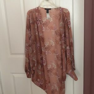 Forever 21 Floral Pink Kimono NWOT